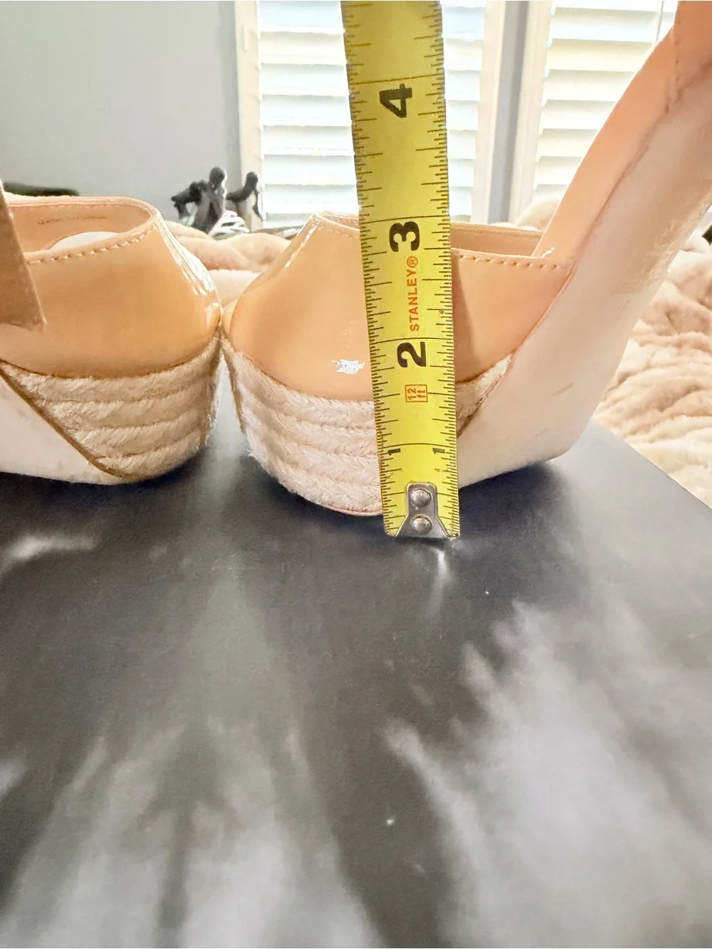 Dolce Vita Patent Tan Platform Sandals with Ankle Strap